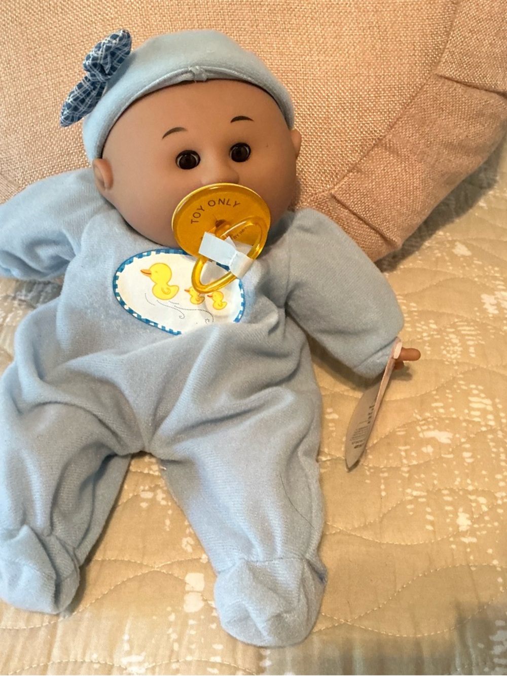 Blue Plush Baby Doll with Pacifier - Infant Doll